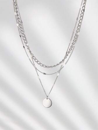 1 件手工多層金色金屬鏈項鍊,帶有心形、星星和蝴蝶吊墜,適合女士日常佩戴