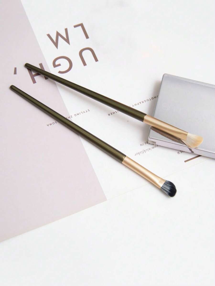 2pcs Nose Contour Brush - Army Green - View 1