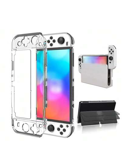 2 件游戏控制器外壳 + 1 件 Switch OLED 控制台外壳套装，防震、防爆、防刮、防汗，全面保护设备安全