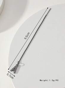 1 Pieza Elegante Cadena De Letra Del Inglés Con Cobre Europeo Y Americano De 26 Letras Montadas Para Mujeres, Como Regalo Para Días Festivos O Diario - Negro de pistola - Ver 3