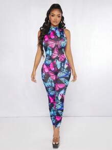 SHEIN SXY Đơn vị Nữ Dây kéo Loại bướm Tất cả trên in - Nhiều màu - Xem 1
