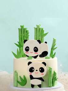 1入組矽膠模具用於DIY工藝創意熊貓形狀矽膠模具 - 粉色 - 查看 1