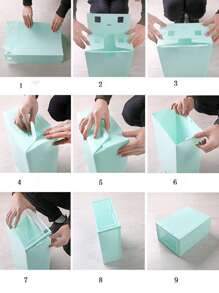 1pc Plain Shoe Storage Box, Simple Solid Color Black Waterproof Dust-proof Shoes Storage Cube For Home - Black - View 5