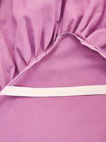 1入組素色蕾絲裝飾床上用品床裙臥室極簡主義面料荷葉邊床裙 - 紫色 - 查看 5