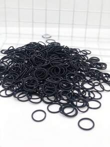 400 chiếc dây buộc tóc chắc chắn - màu đen - Xem 2