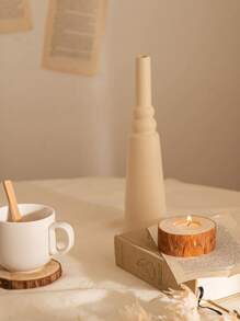 حامل شمعة خشب قطعة واحدة