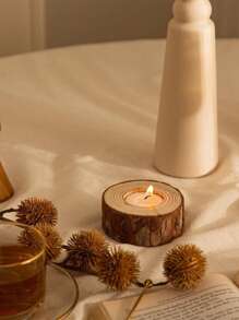 حامل شمعة خشب قطعة واحدة