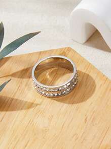 水鑽裝飾戒指 - 銀色 - 查看 2