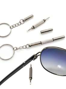 1套眼鏡螺絲刀簡約銀色眼鏡工具適合日常生活 - 銀色 - 查看 6