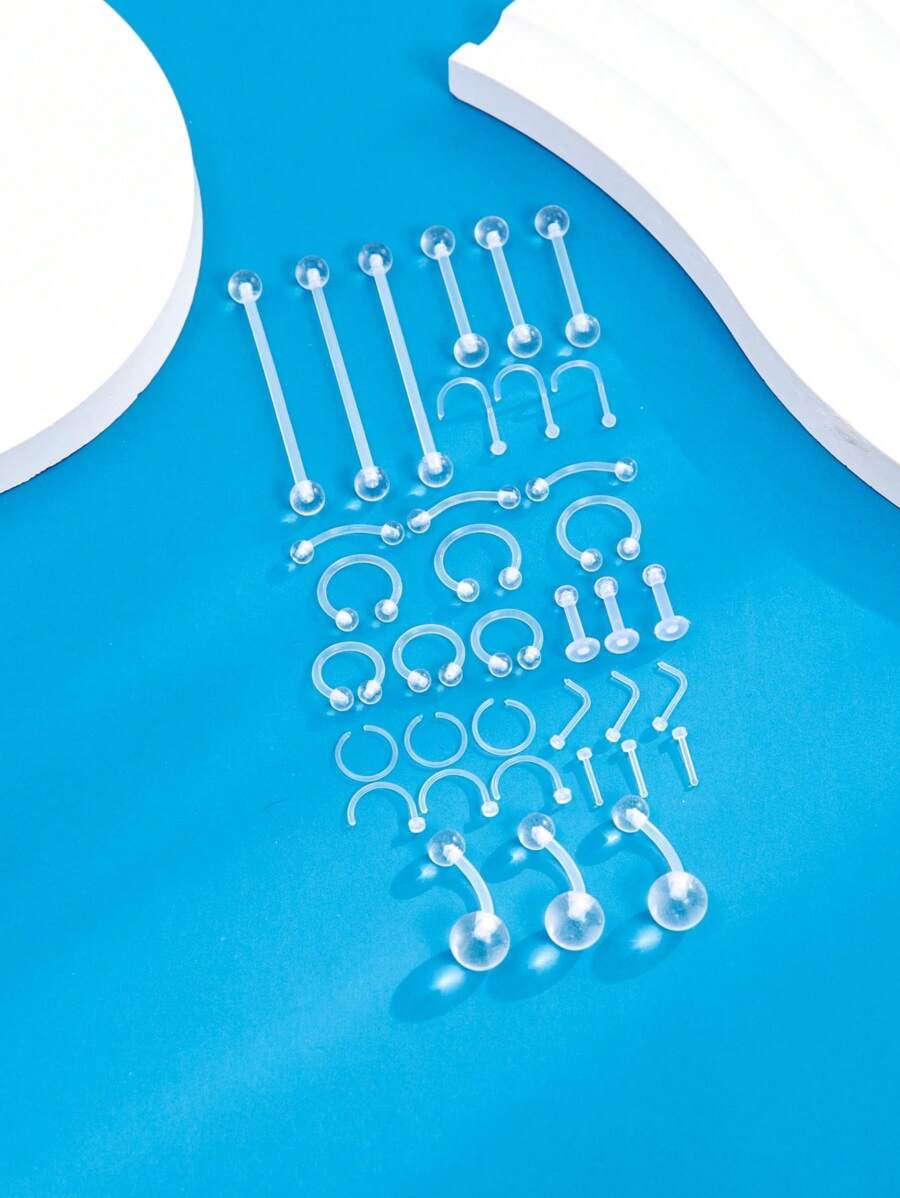 36 cái/bộ Xỏ khuyên trang trí cơ thể bằng hạt cườm - Trong sáng - Xem 1