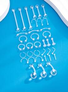 36 cái/bộ Xỏ khuyên trang trí cơ thể bằng hạt cườm - Trong sáng - Xem 9