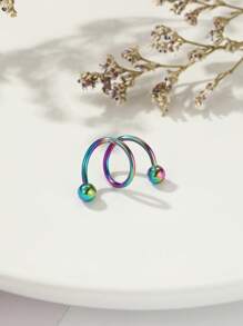 1 vòng mũi bằng thép không gỉ - Nhiều màu - Xem 1