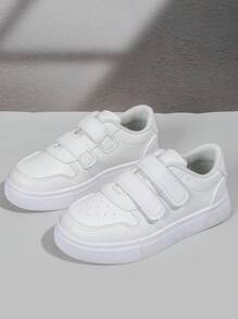 Girls Hook-and-loop Fastener Design Sporty Skate Shoes Outdoor - White - View 2