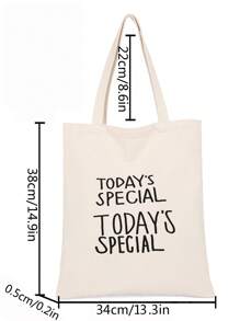 Túi Shopper Nhỏ Đồ Họa Preppy - Màu be - Xem 5