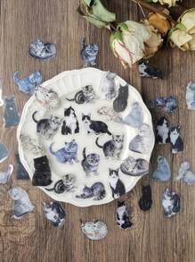 40入組貓樣式貼紙 - 彩色 - 查看 1