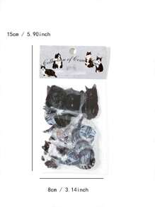 40入組貓樣式貼紙 - 彩色 - 查看 3