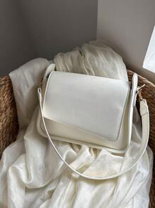 Small Flap Square Bag Minimalist White - White - View 1