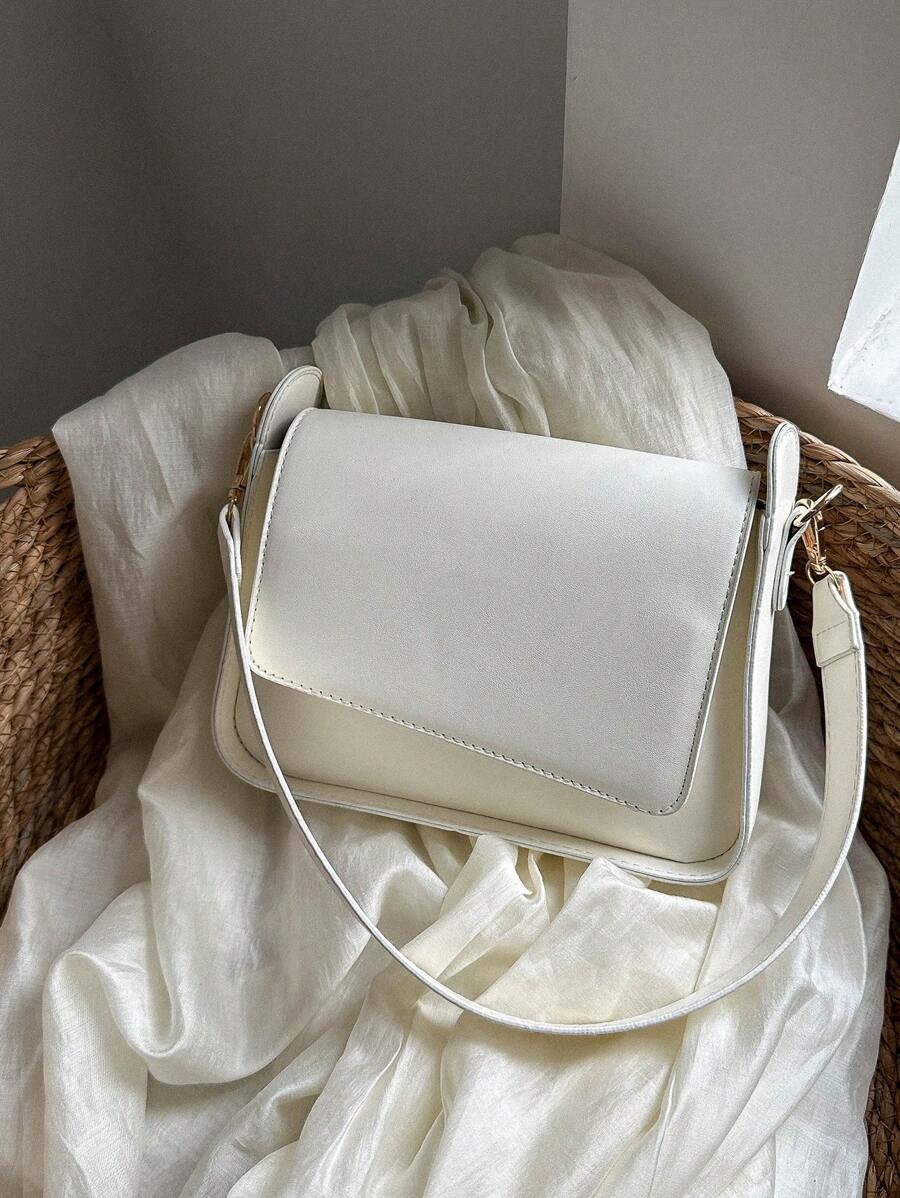 Small Flap Square Bag Minimalist White - White - View 1
