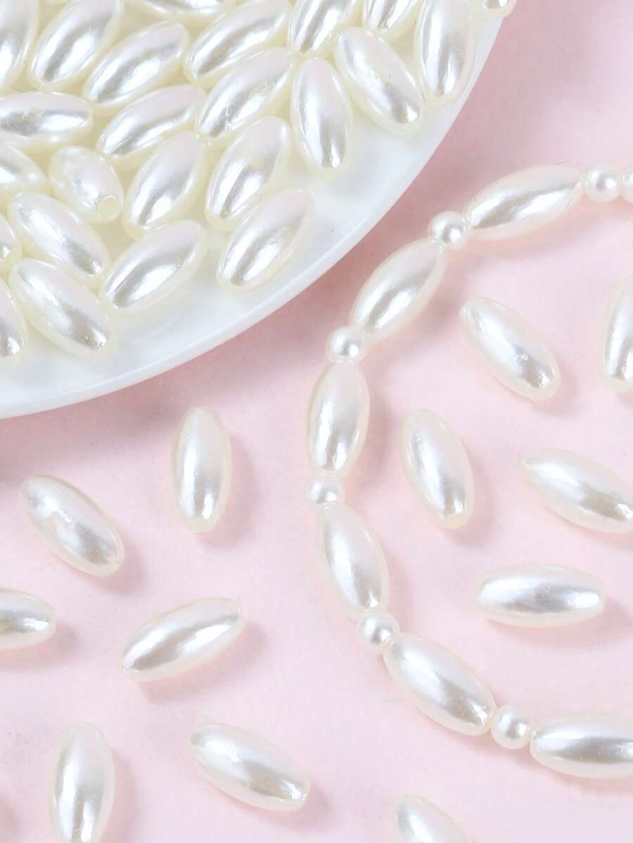 100pcs/Set Faux Pearl DIY Jewelry Accessory - Beige - View 1