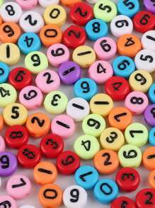 100pcs/set Random Fashionable Number Detail DIY Bead For Women For DIY Jewelry Making - Multicolor - View 1