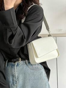 Small Flap Square Bag Minimalist White - White - View 3