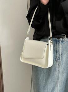 Small Flap Square Bag Minimalist White - White - View 4