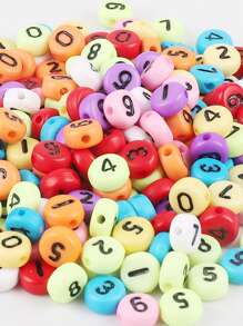 100pcs/set Random Fashionable Number Detail DIY Bead For Women For DIY Jewelry Making - Multicolor - View 2