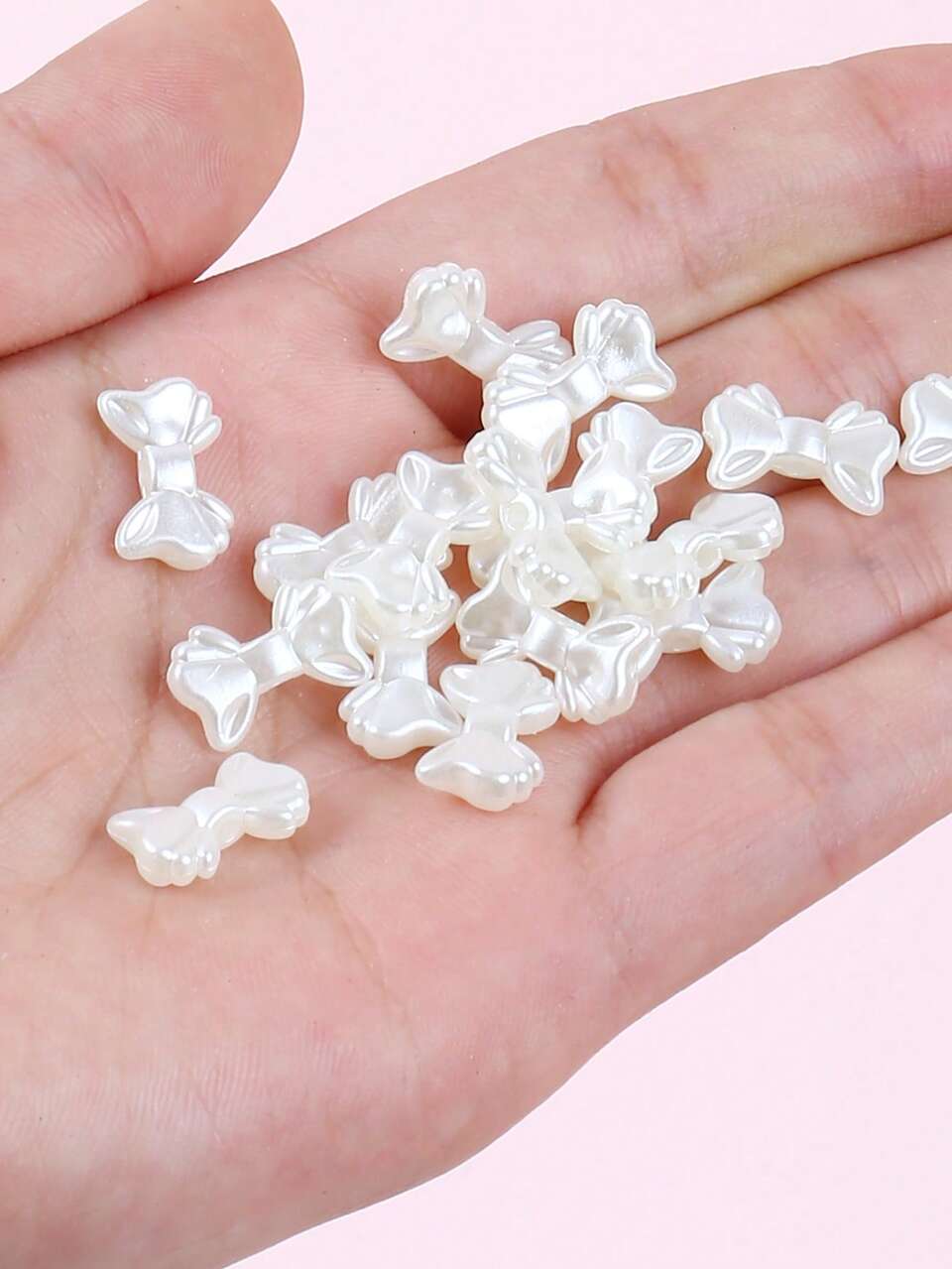 80pcs/Set Elegant Faux Pearl Bow Design DIY Bead For Women For DIY Jewelry Making Valentines