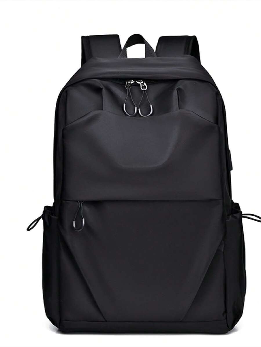 网眼面板方形包双色释放扣装饰休闲日常生活万圣节圣诞节冬季圣诞礼物男士包单肩包斜挎包男士包 - 黑色 - 查看 1