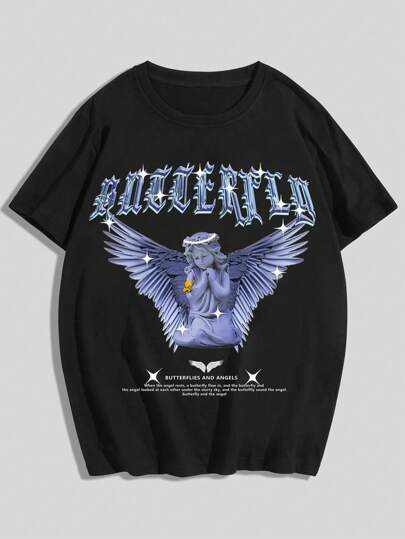 Street Life Guys Slogan & Figure Graphic Tee