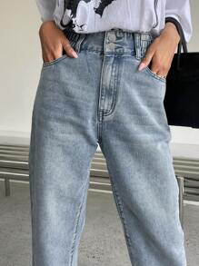 DAZY High Waist Mom Fit Jeans