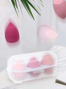 化妝海綿收納盒帶3卡槽攪拌機收納彩妝美妝混紡海綿收納化妝品蛋架 - 無色 - 查看 2