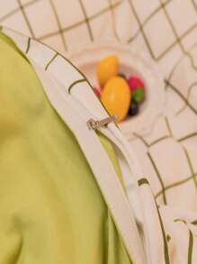 1入組無填充物格子圖案被套現代滌綸床上用品臥室被套 - 彩色 - 查看 3