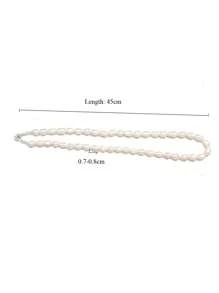 1 chiếc vòng cổ hạt ngọc trai giả thanh lịch dành cho phụ nữ làm quà tặng hẹn hò - trắng - Xem 4
