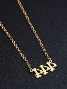 GuoShuang 1入組時尚不銹鋼編號444女士吊墜項鍊適合日常裝飾