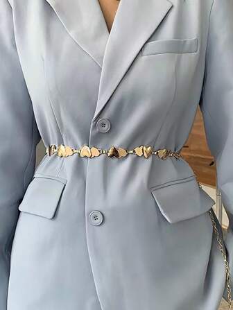 愛心裝飾鏈條腰帶