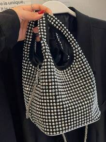 Mini Bucket Bag Studded Decor - Multicolor - View 1