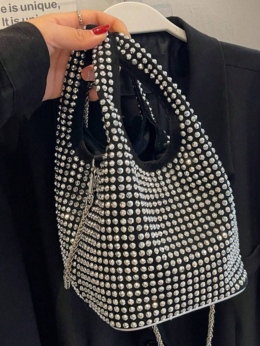 Mini Bucket Bag Studded Decor - Multicolor - View 1