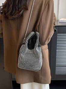Mini Bucket Bag Studded Decor - Multicolor - View 2