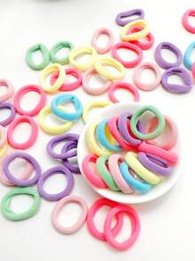 50pcs Multi-colored Elastic Hair Ties For Braids, Ponytails, Twists, Non-slip - Multicolor - View 2
