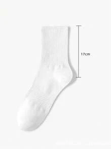 Men Solid Crew Socks - White - View 6