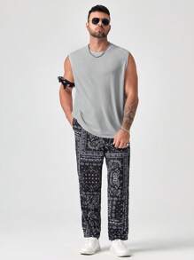 EASEVO Men Plus Solid Tank Top - Light Grey - View 3