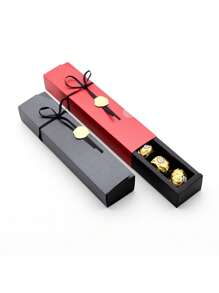 1入組紙糖果現代素色6格巧克力打包盒適合派對 - 黑色 - 查看 5