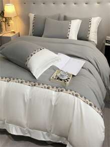 4قطعات/طقم نمط زهر غطاء لحاف غطاء لحاف و 1 ملاءة و 2 حديث قماش أطقم مفروشات الى منزل