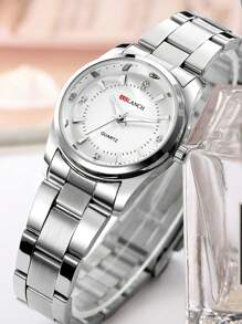 Va Va Voom 经典奢华女士石英手表，钻石装饰迷你表盘，女士腕表 - 銀色 - 查看 1