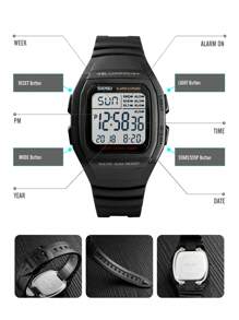 Skmei Men Water Resistant Electronic Watch - Black - View 4