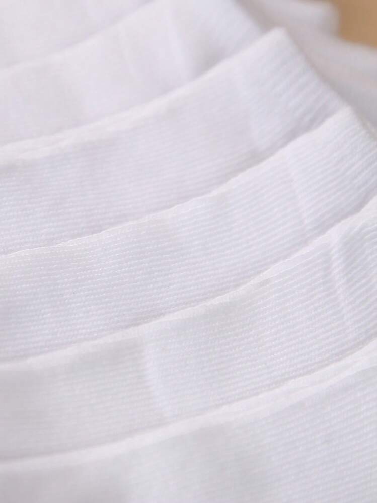 10pairs Solid Ankle Socks - White - View 2