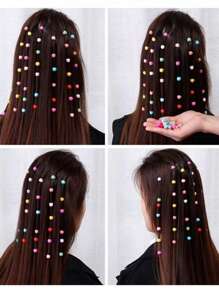 100 件迷你爪发夹、豆夹、小发夹，适合学生、派对、聚会、发型设计 - 彩色 - 查看 2