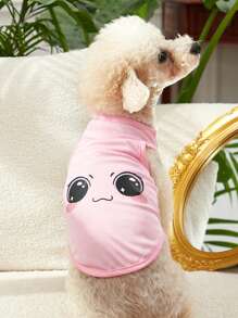 PETSIN 1pc Cartoon Graphic Pet Tank For Dog And Cat For Summer - Orange - View 1