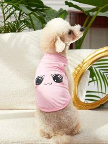 PETSIN 1pc Cartoon Graphic Pet Tank For Dog And Cat For Summer - Orange - View 6